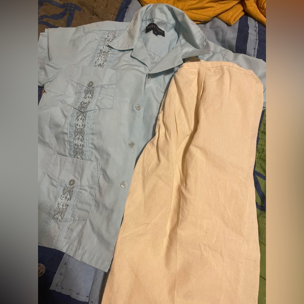 guayabera (boys size medium) with pants